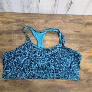 Balance Collection Teal Geometric Sports Bra Size XL 38C/D